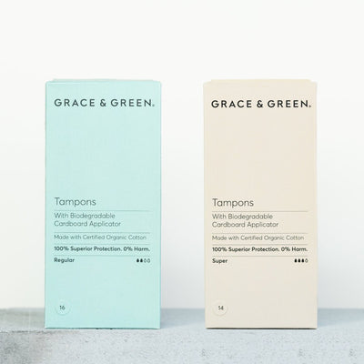 Grace & Green Organic Cotton Tampons with Applicator