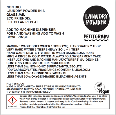 FILL - Laundry Powder - Concentrated - Fragrance Petitgrain - Click & Collect or Local Delivery