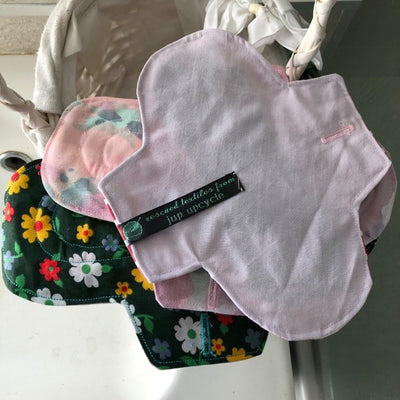Plastic-Free Reusable Panty Liners handmade made by Emma Constantine of Rescued Textiles