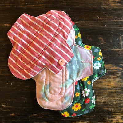 Plastic-Free Reusable Panty Liners handmade made by Emma Constantine of Rescued Textiles