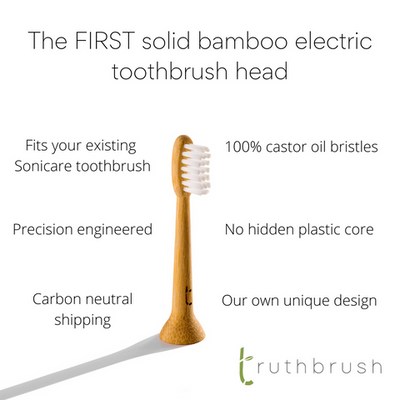 Truthbrush - The FIRST solid bamboo electric toothbrush head! Pack of 2